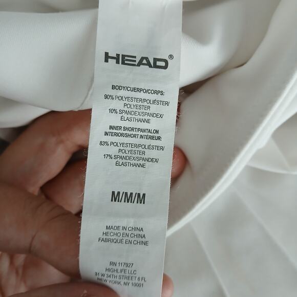 Head White Performace Pleated Mini Skirt Womens MD Tennis Pickleball Gym Fitness - Picture 8 of 11